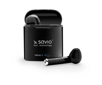 SAVIO SŁUCHAWKI DOUSZNE TWS SAVIO TWS-02 Czarne #